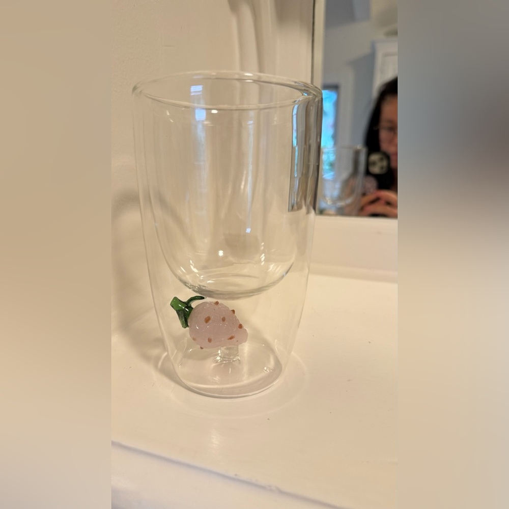 Anthropologie Icon Double Walled Glass Tumbler 🍓 and 🍋 5.5”x3.25